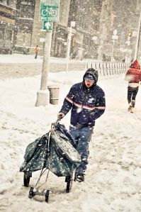 Mailman in NYC snowstorm