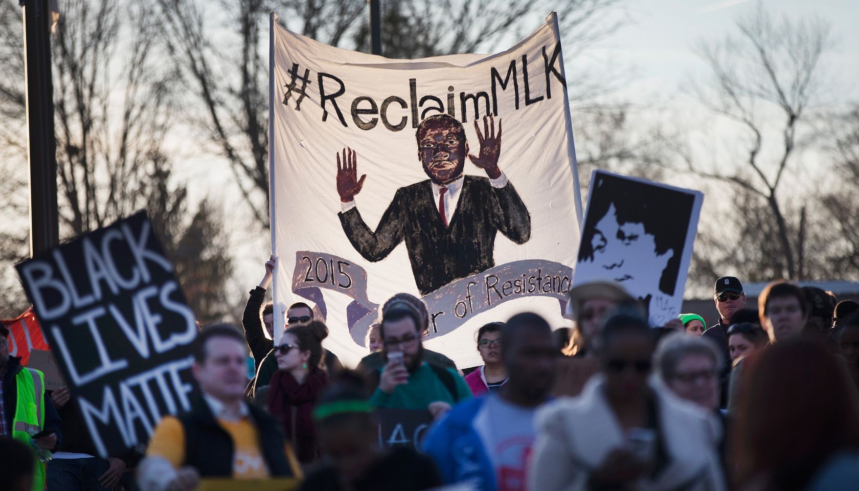 March Held In Ferguson Marking Martin Luther King Jr. Day