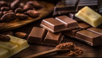 Chocolate: Dark, milk and white chocolate with cocoa powder