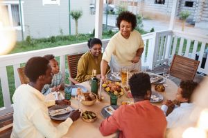 African American Family at Dinner Table