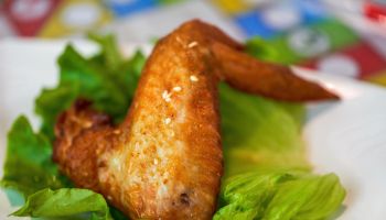 Deep-fried chicken wings in a Hong Kong tea restaurant