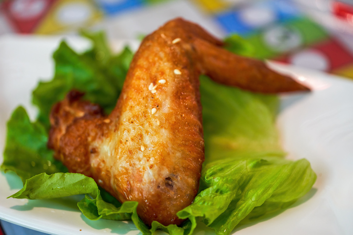 Deep-fried chicken wings in a Hong Kong tea restaurant