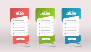 Minimalistic modern pricing comparison table with checklist for website