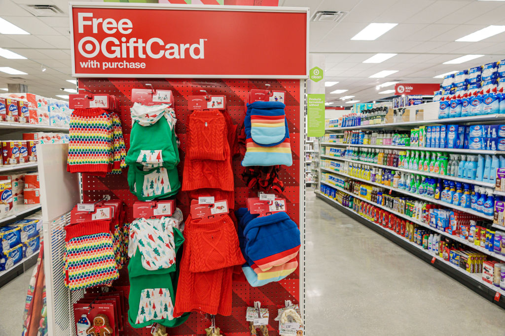 Miami Beach, Florida, Target discount department store, free gift card with purchase hats and scarf display