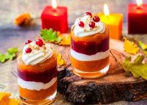 Pumpkin and cranberry dessert