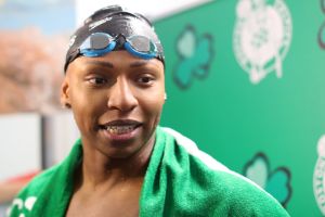 Boston Celtics Players Participate In Swim Lesson Led By Olympians Cullen Jones & Elizabeth Beisel