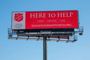 Vadnais Heights, Minnesota, Salvation Army advertising on local billboard.