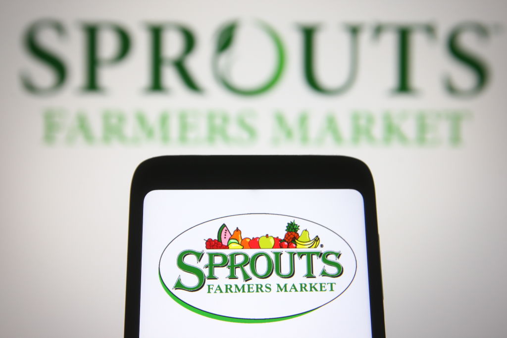 In this photo illustration the Sprouts Farmers Market logo...