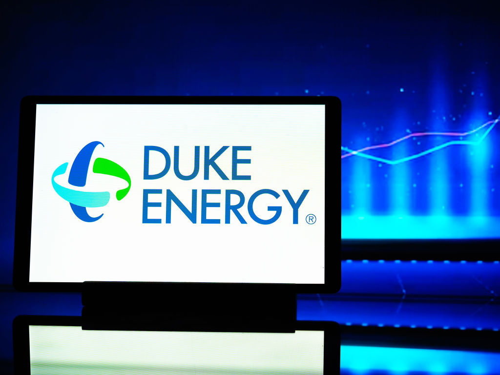In this photo illustration, a Duke Energy Corporation logo...