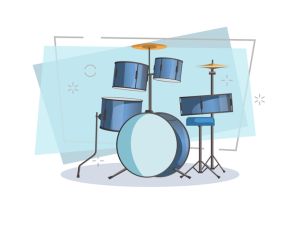 Drum set flat illustration