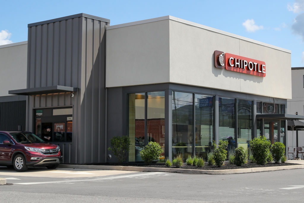 An exterior view of a Chipotle Mexican Grill restaurant.