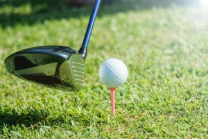 A golf course with beautiful green grass