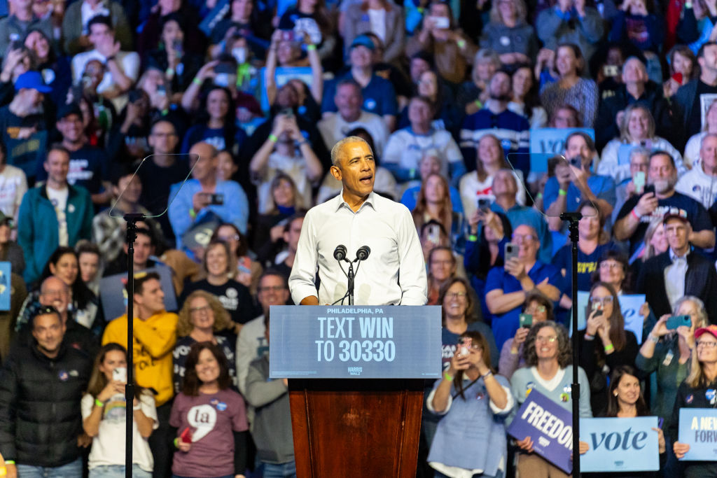 Former President Barack Obama Rallies For Harris-Walz In Philadelphia