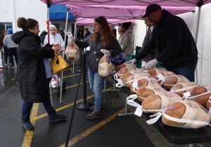 Turkeys Given Away To Those In Need Ahead Of The Thanksgiving Holiday
