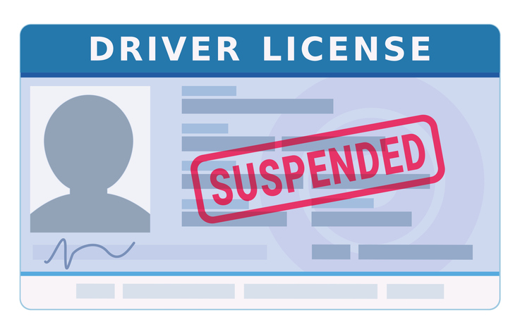 Driving licenses suspended (flat design)