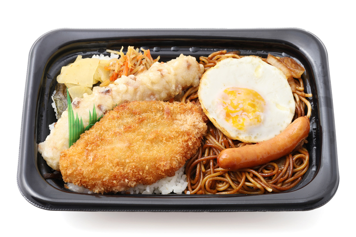 Japanese Nori bento lunch on white