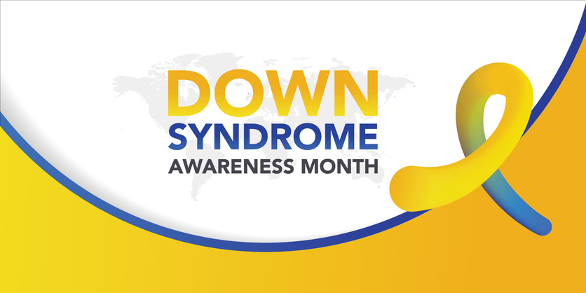 Down Syndrome awareness month is observed every year in October, it is a condition in which a person has an extra chromosome, they are small packages of genes in the body. vector illustration