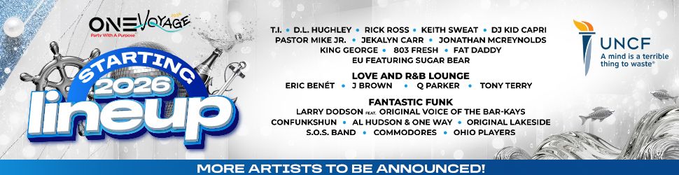 One Voyage festival poster featuring musical artists and event details starting in 2026.